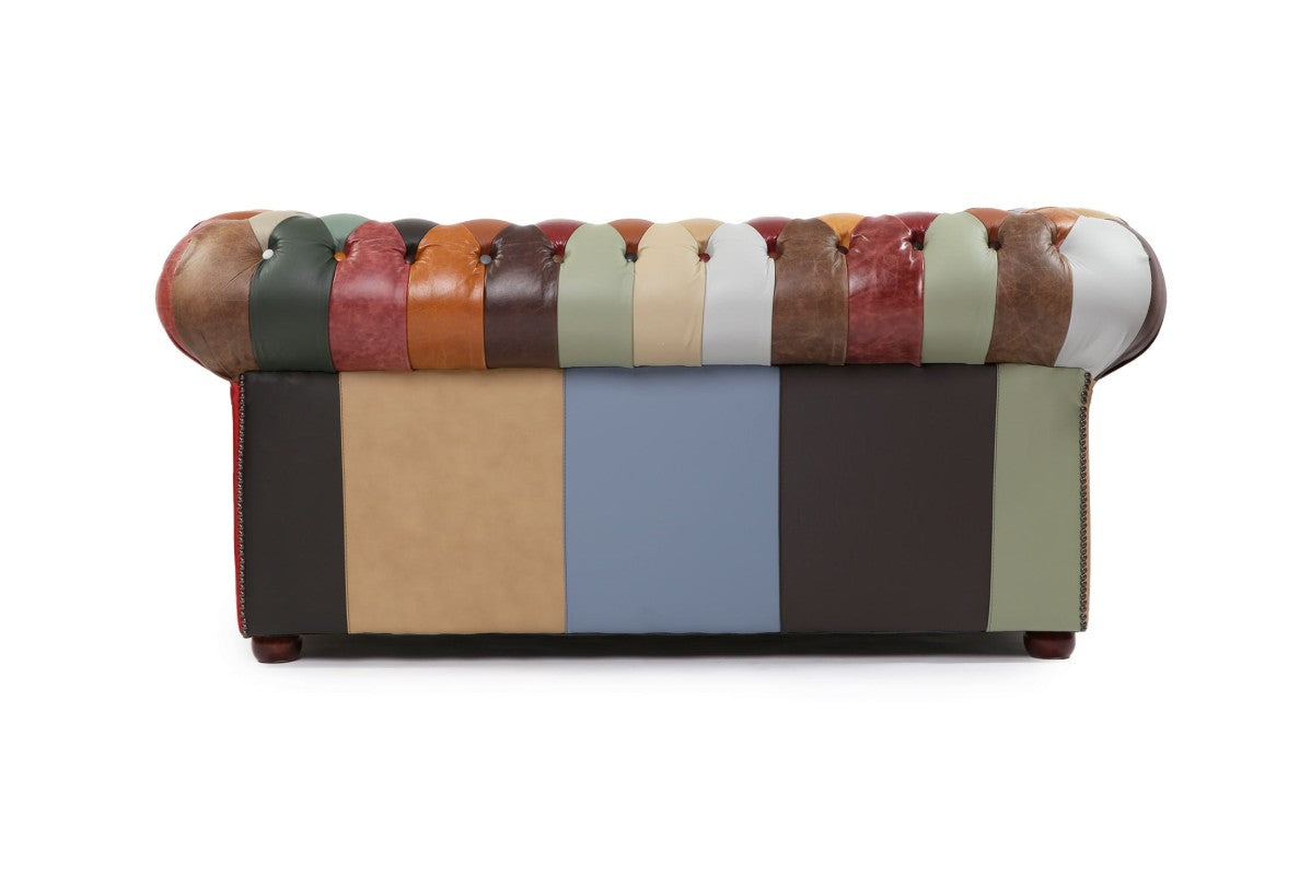 Divano Chesterfield harlequin patchwork club 2 posti nuovo inglese originale - Antichità Sale