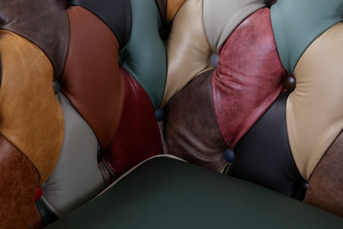 Divano Chesterfield harlequin patchwork club 2 posti nuovo inglese originale - Antichità Sale