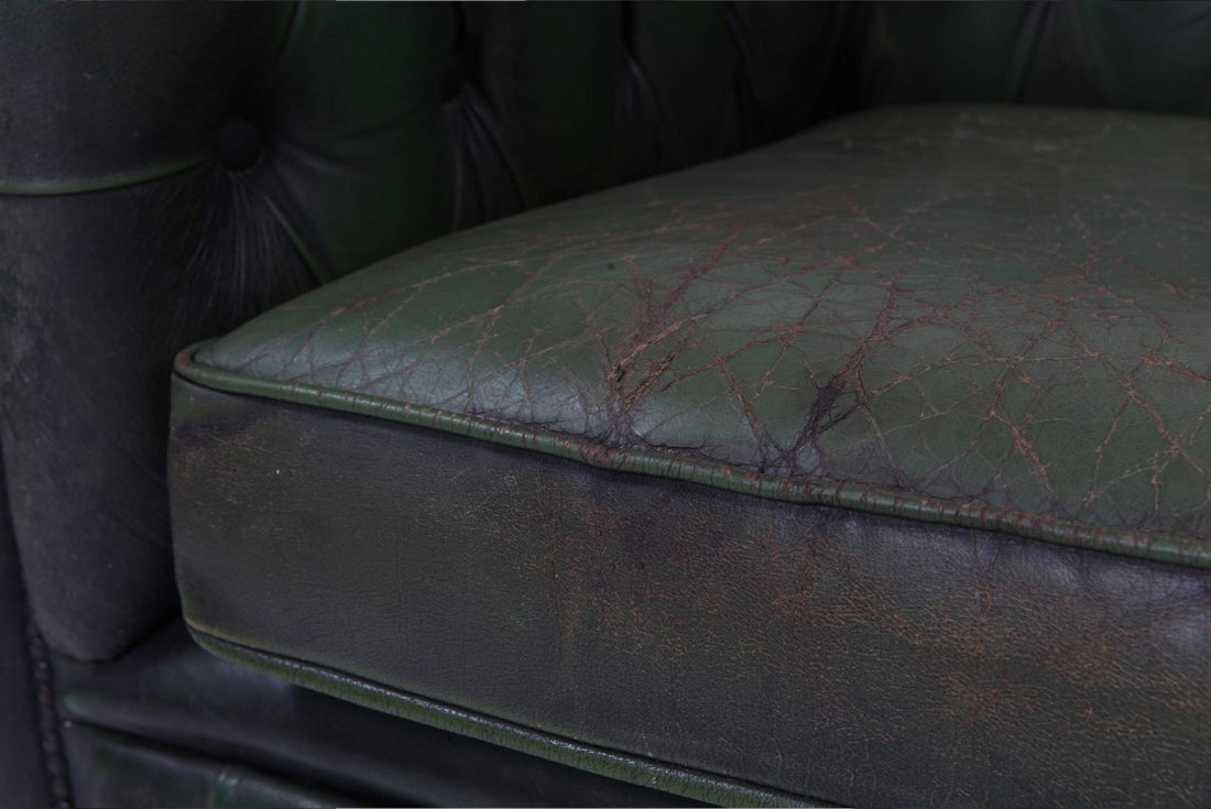 Divano chesterfield club 3 posti vintage originale verde