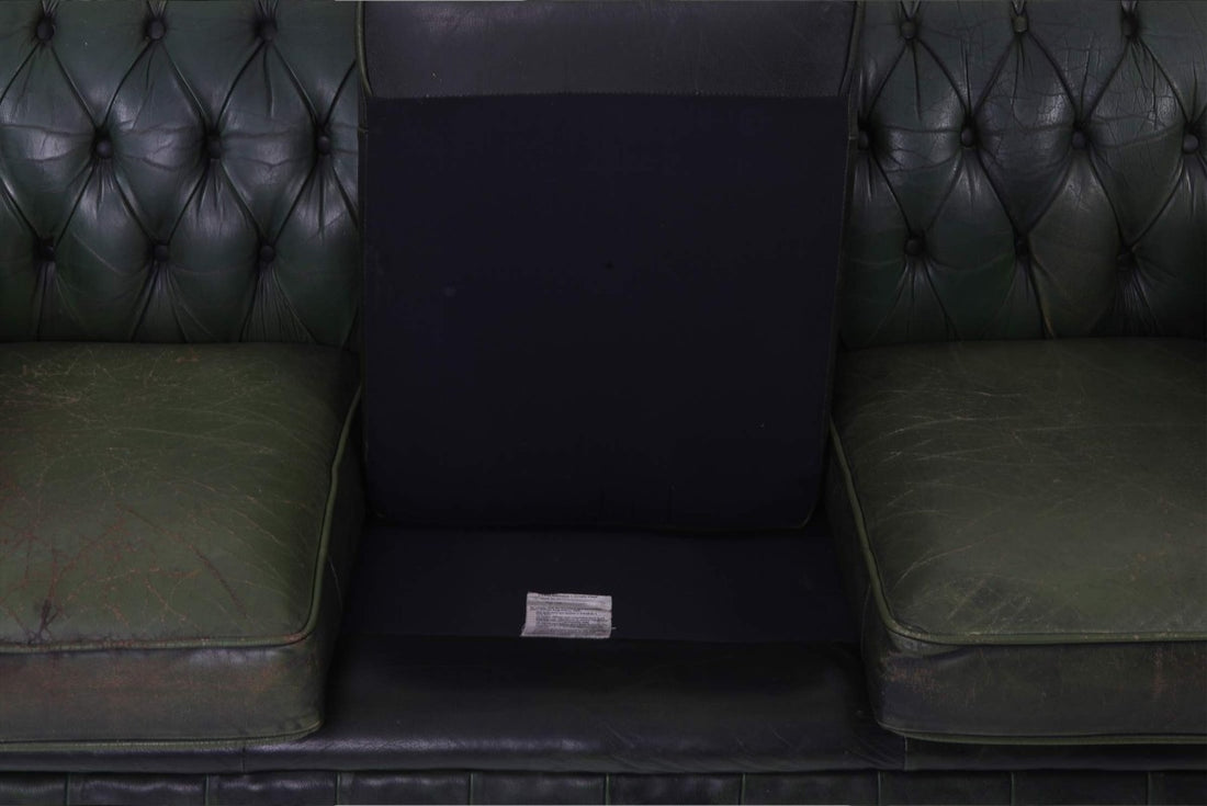 Divano chesterfield club 3 posti vintage originale verde