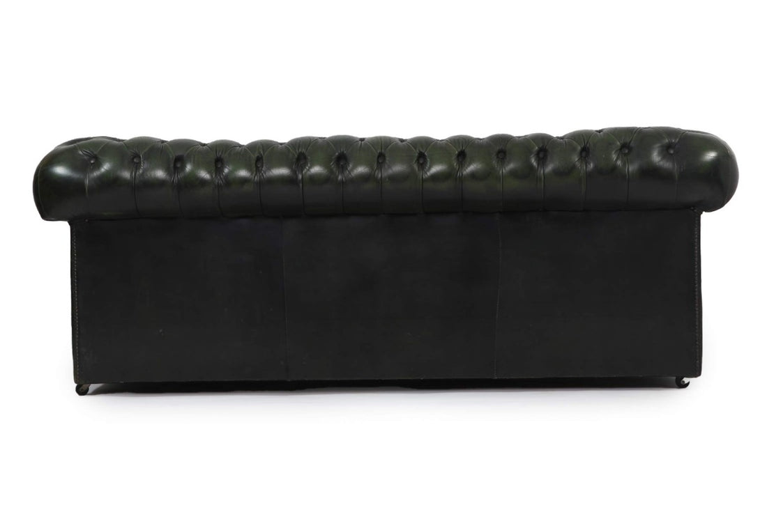 Divano chesterfield club 3 posti vintage originale verde