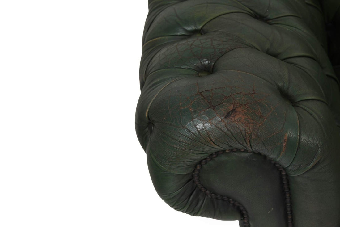 Divano chesterfield club 3 posti vintage originale verde
