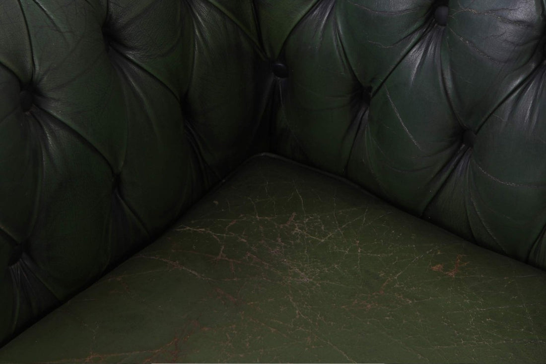 Divano chesterfield club 3 posti vintage originale verde
