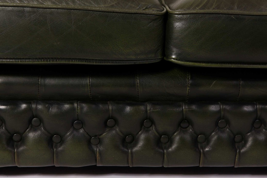 Divano chesterfield 3 posti club vintage inglese originale verde