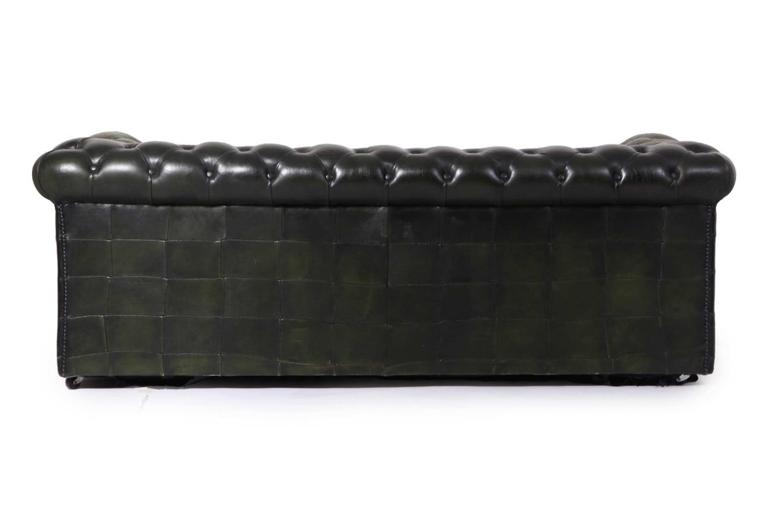 Divano chesterfield 3 posti club vintage inglese originale verde