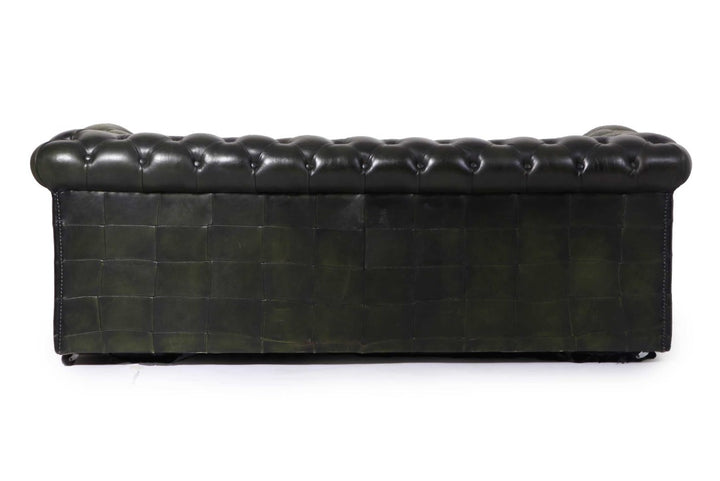 Divano chesterfield 3 posti club vintage inglese originale verde