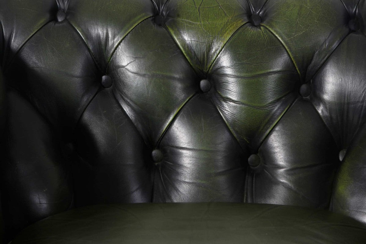 Poltrona chesterfield club vintage inglese originale verde - Antichità Sale