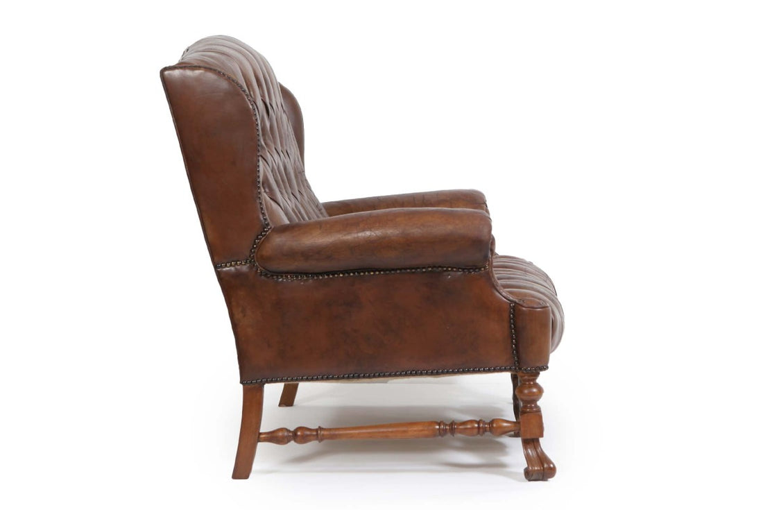 Divano 2 posti chesterfield bergere vintage inglese marrone