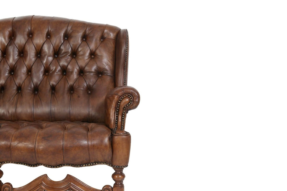 Divano 2 posti chesterfield bergere vintage inglese marrone