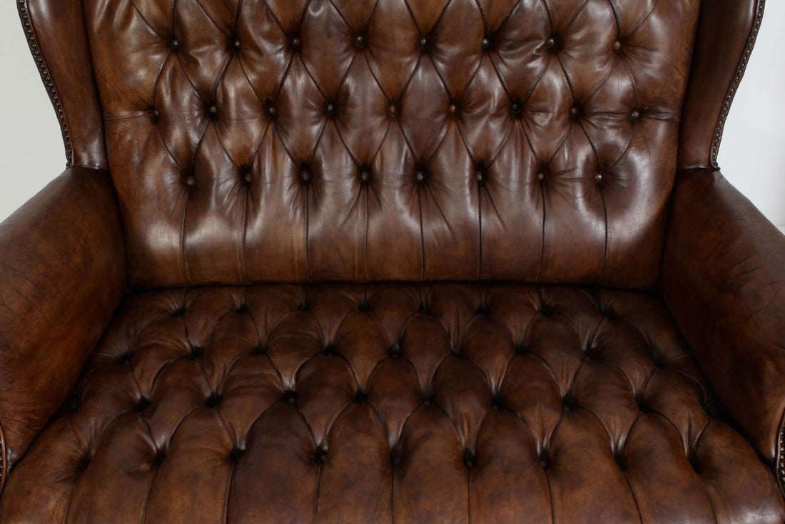 Divano 2 posti chesterfield bergere vintage inglese marrone