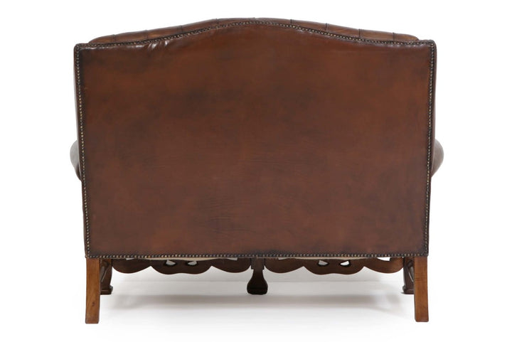 Divano 2 posti chesterfield bergere vintage inglese marrone