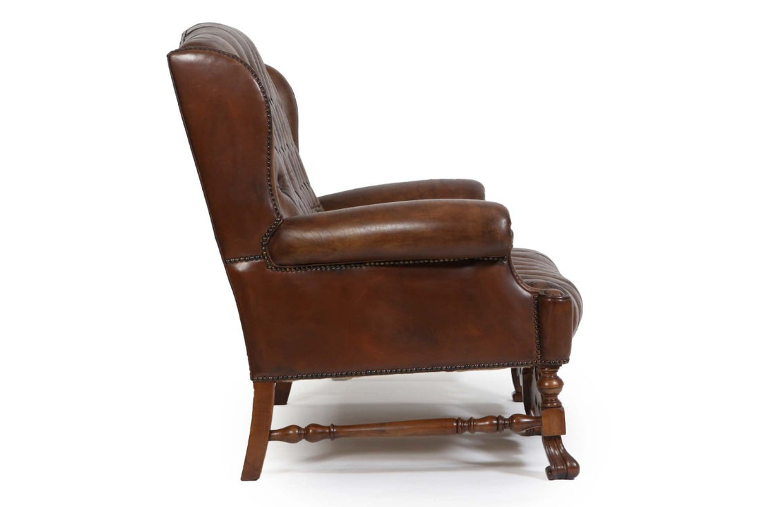 Divano 2 posti chesterfield bergere vintage inglese marrone
