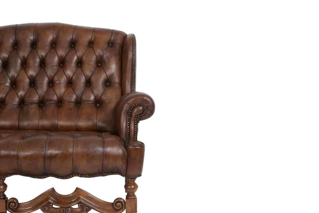 Divano 2 posti chesterfield bergere vintage inglese marrone