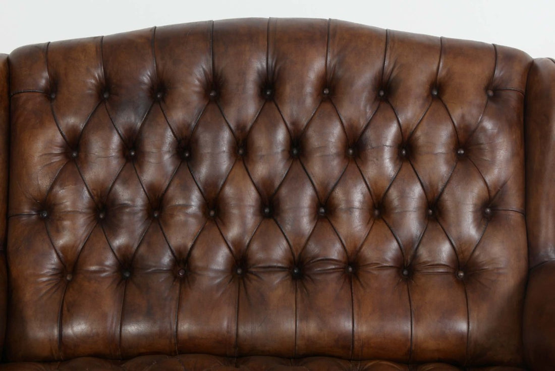 Divano 2 posti chesterfield bergere vintage inglese marrone