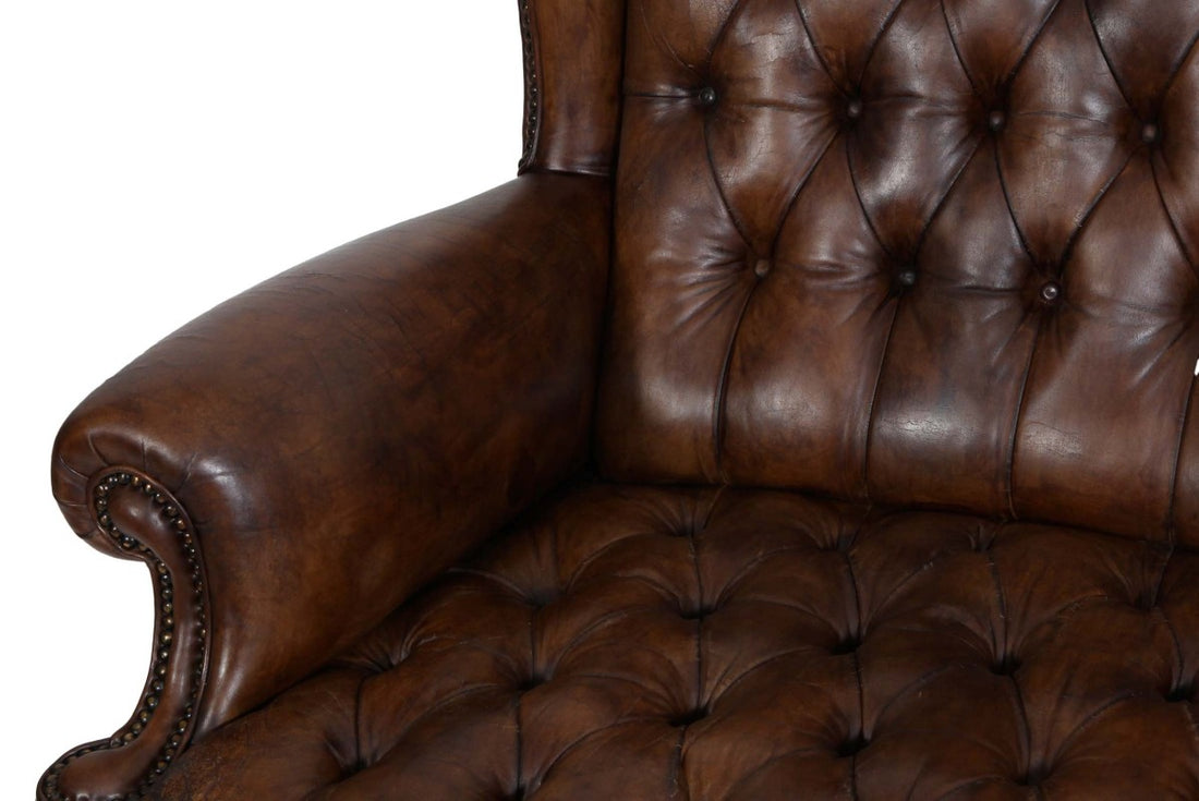 Divano 2 posti chesterfield bergere vintage inglese marrone