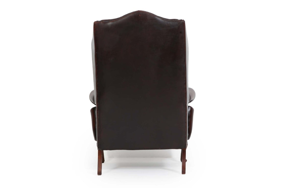 Poltrona chesterfield bergere vintage inglese originale marrone