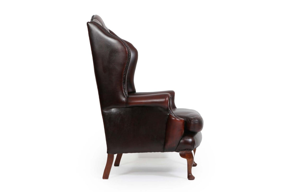 Poltrona chesterfield bergere vintage inglese originale marrone