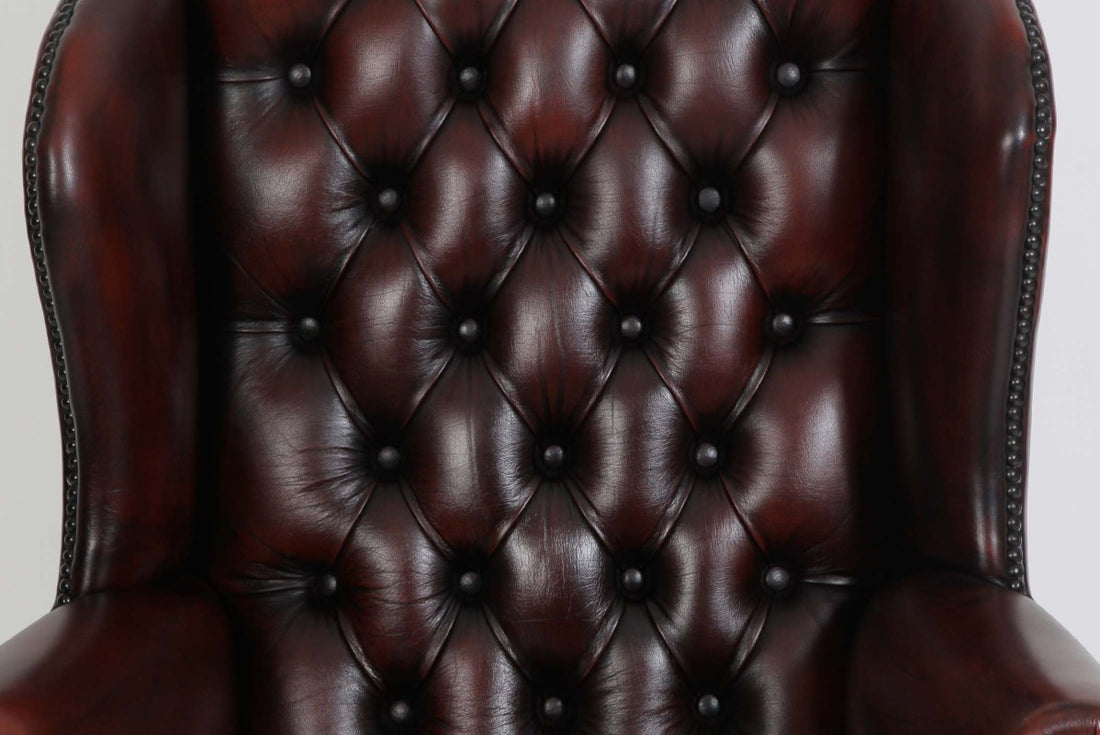 Poltrona chesterfield bergere vintage inglese originale marrone