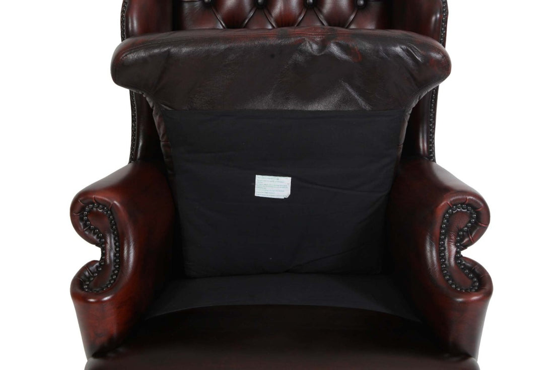 Poltrona chesterfield bergere vintage inglese originale marrone