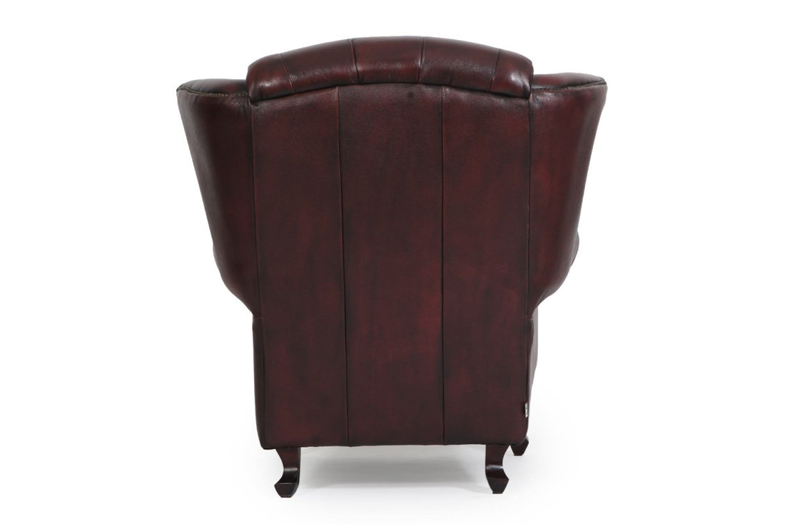 Poltrona chesterfield bergere vintage inglese originale marrone
