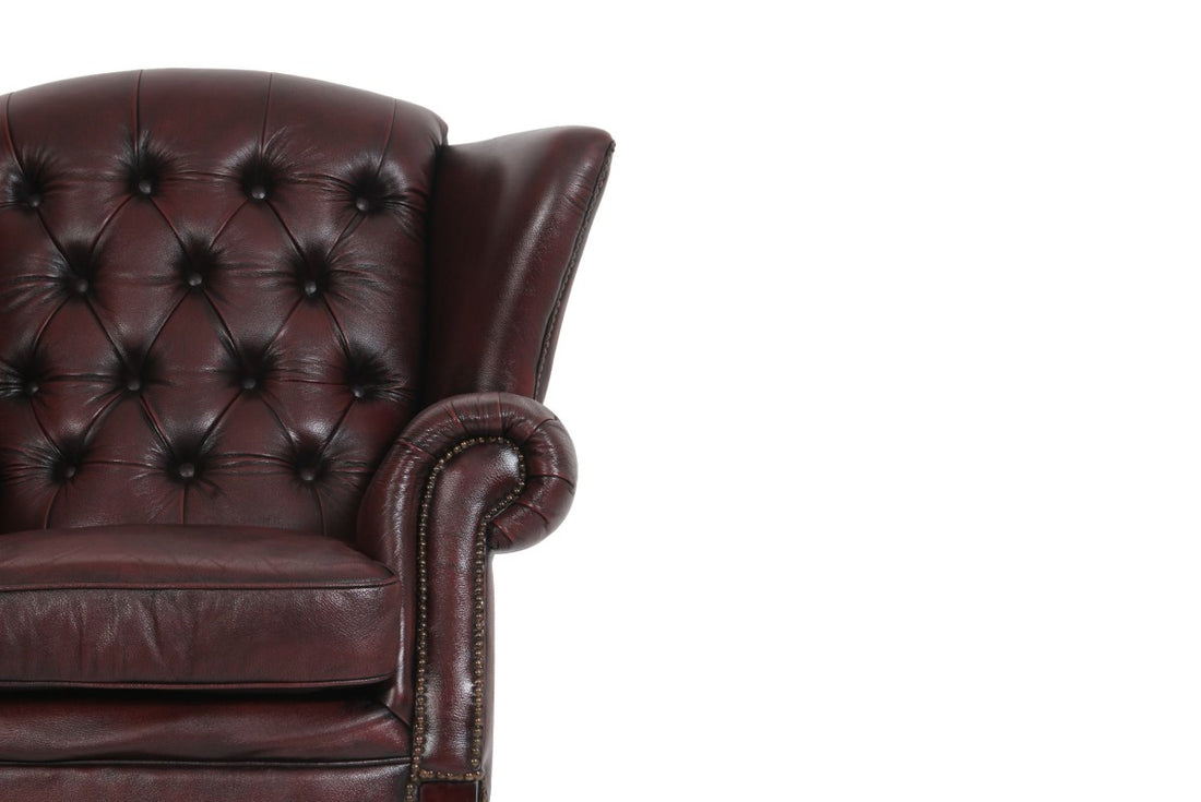Poltrona chesterfield bergere vintage inglese originale marrone