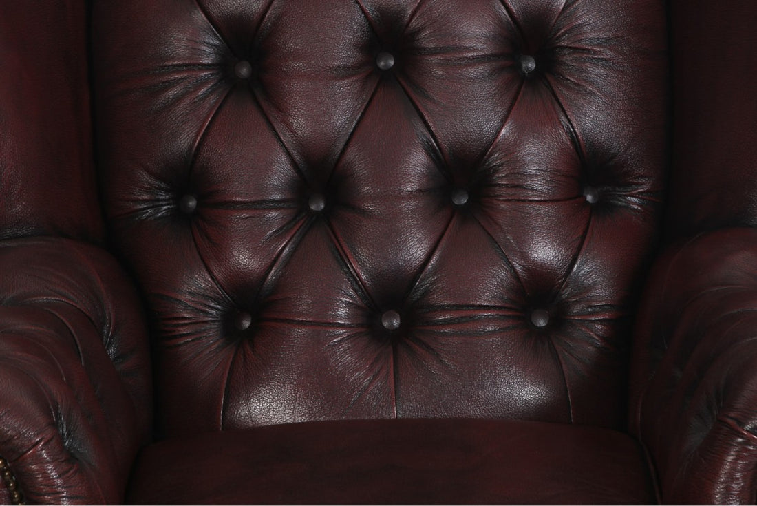 Poltrona chesterfield bergere vintage inglese originale marrone