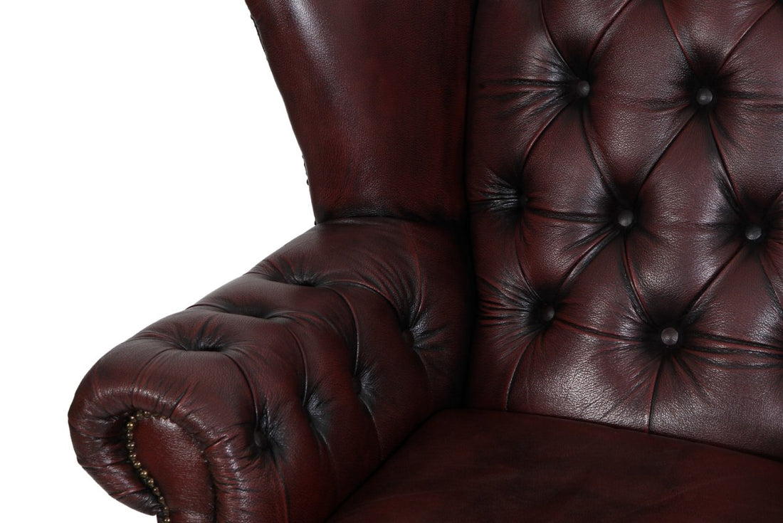Poltrona chesterfield bergere vintage inglese originale marrone