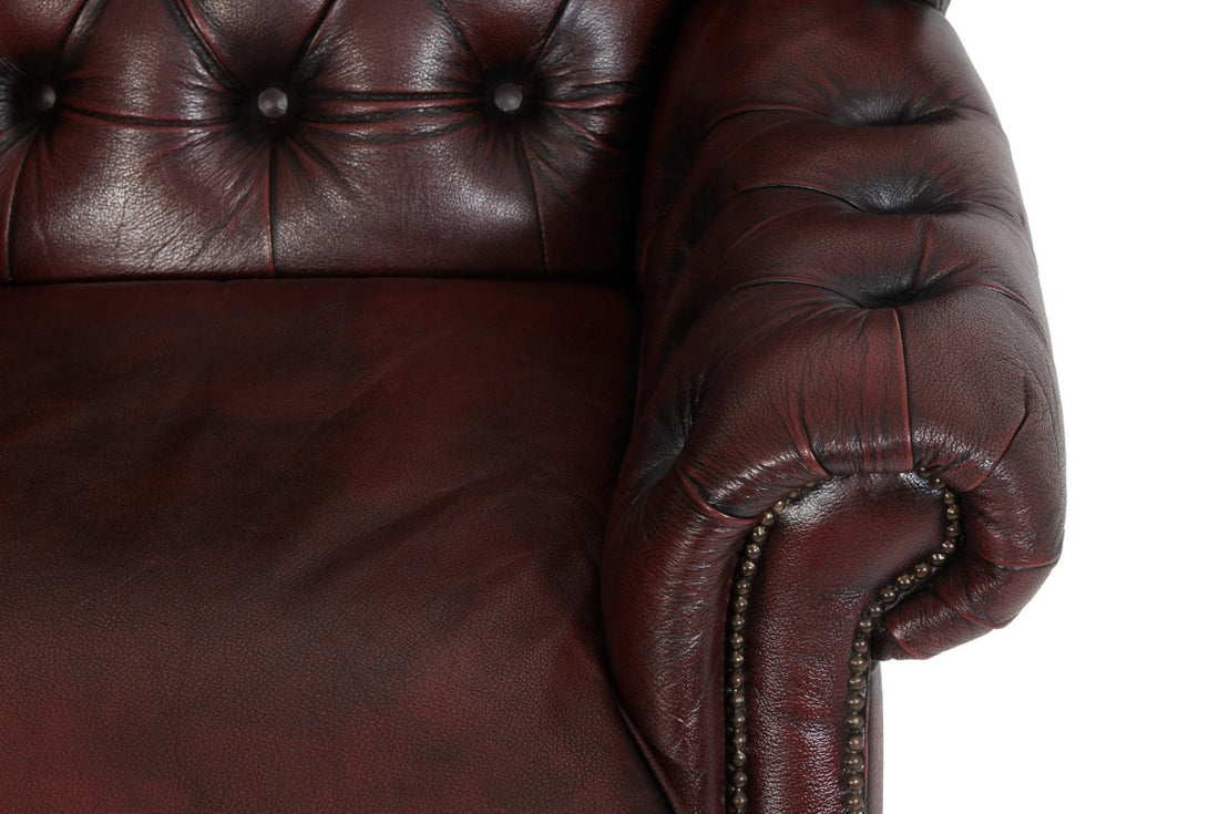 Poltrona chesterfield bergere vintage inglese originale marrone