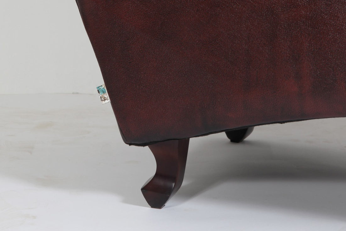 Poltrona chesterfield bergere vintage inglese originale marrone