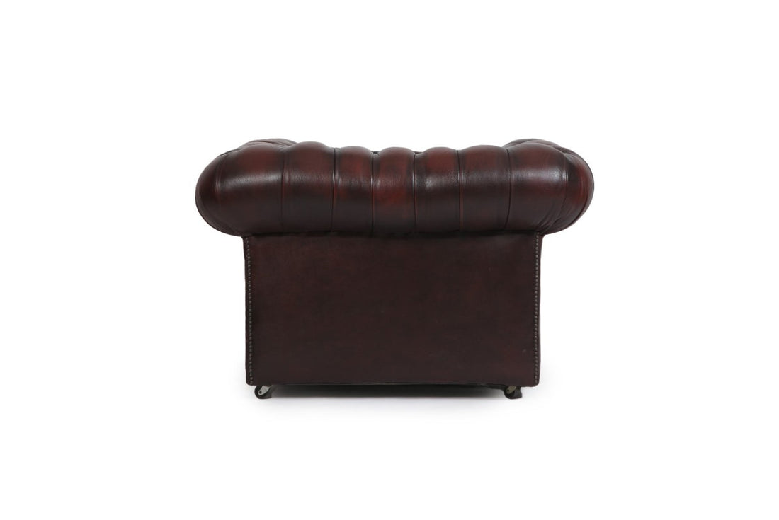 Poltrona chesterfield club vintage inglese originale marrone