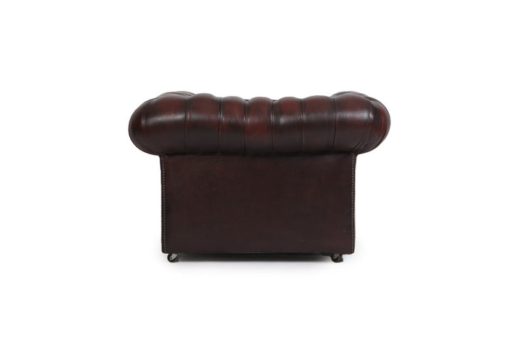 Poltrona chesterfield club vintage inglese originale marrone