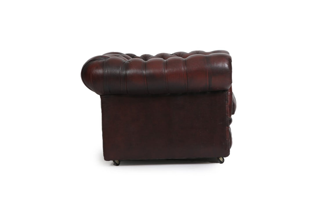 Poltrona chesterfield club vintage inglese originale marrone