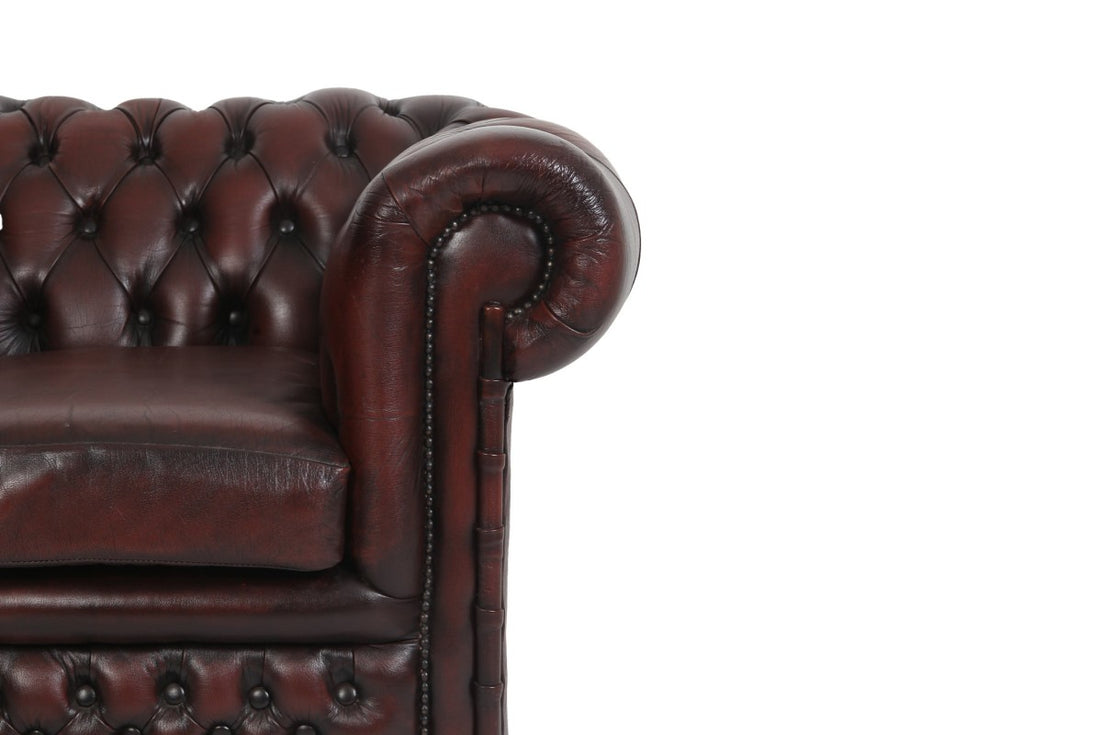Poltrona chesterfield club vintage inglese originale marrone