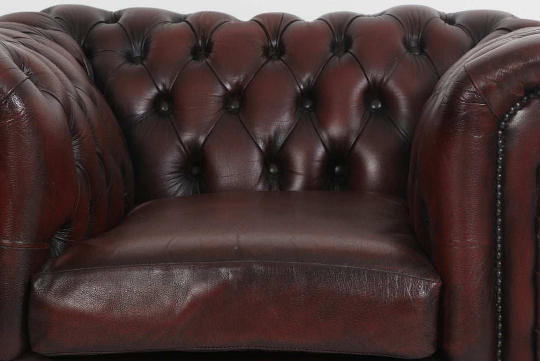 Poltrona chesterfield club vintage inglese originale marrone