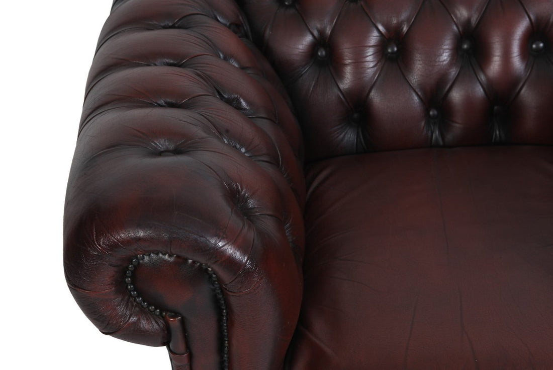 Poltrona chesterfield club vintage inglese originale marrone