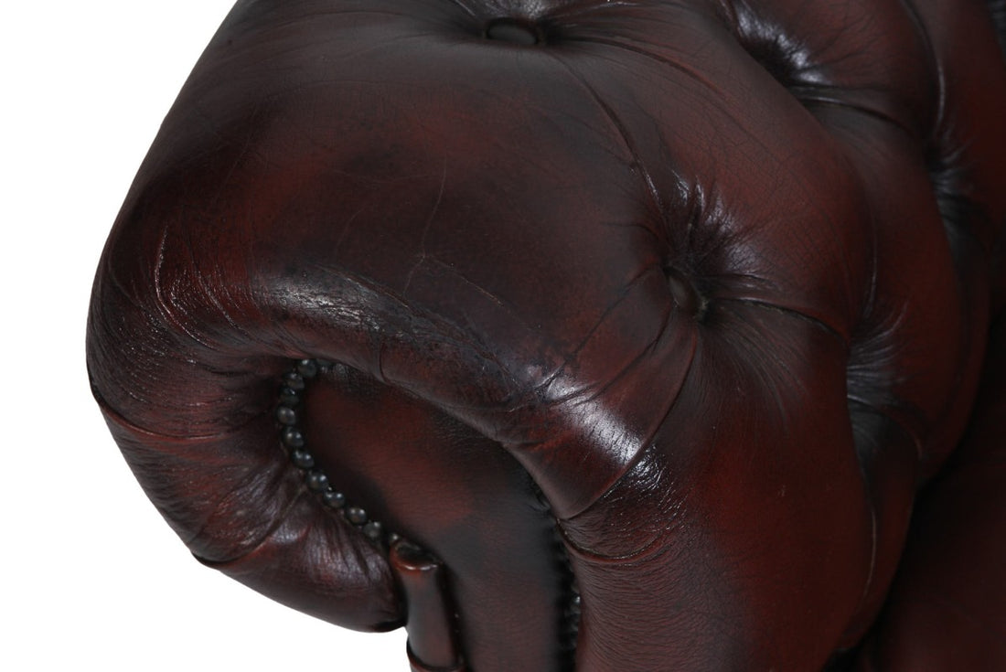 Poltrona chesterfield club vintage inglese originale marrone