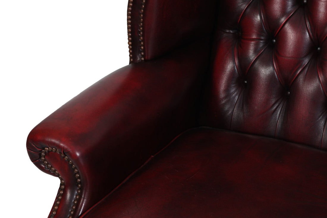 Divano 2 posti chesterfield Queen Anne vintage originale bordeaux