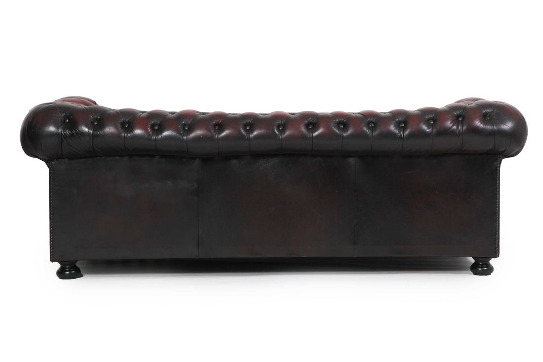 Divano 3 posti chesterfield club vintage inglese originale bordeaux