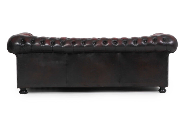 Divano 3 posti chesterfield club vintage inglese originale bordeaux