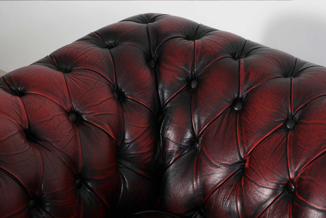 Divano 3 posti chesterfield club vintage inglese originale bordeaux