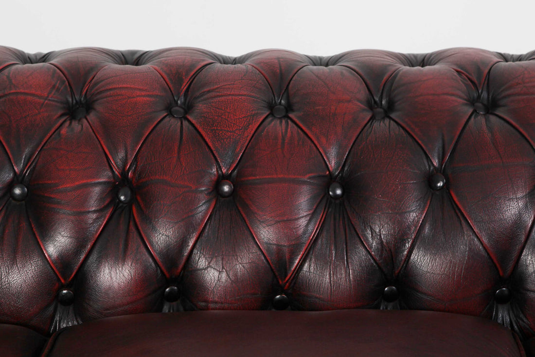 Divano 3 posti chesterfield club vintage inglese originale bordeaux