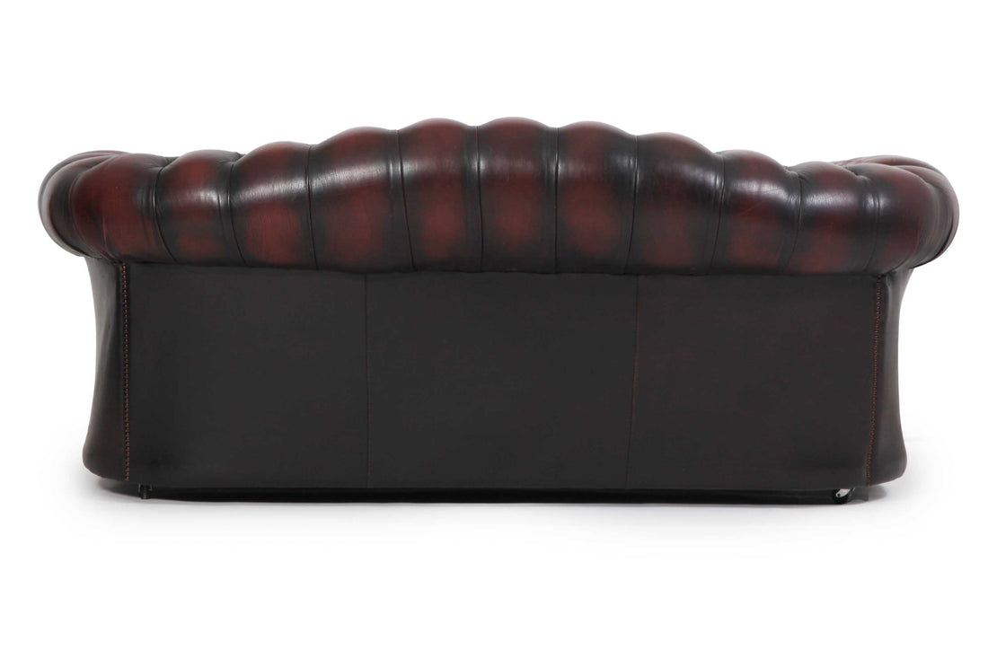Divano chesterfield 3 posti club marrone vintage originale