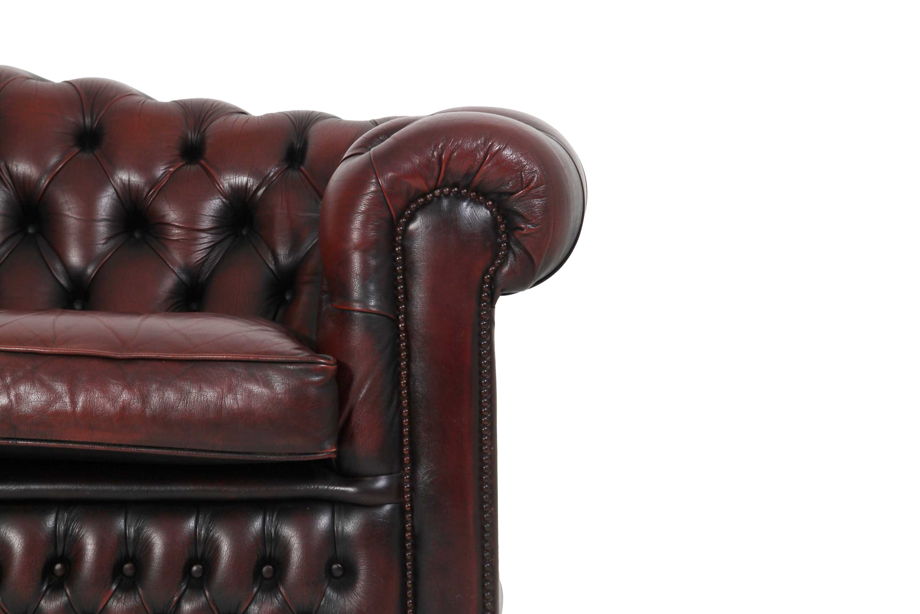 Divano chesterfield 3 posti club marrone vintage originale - Antichità Sale