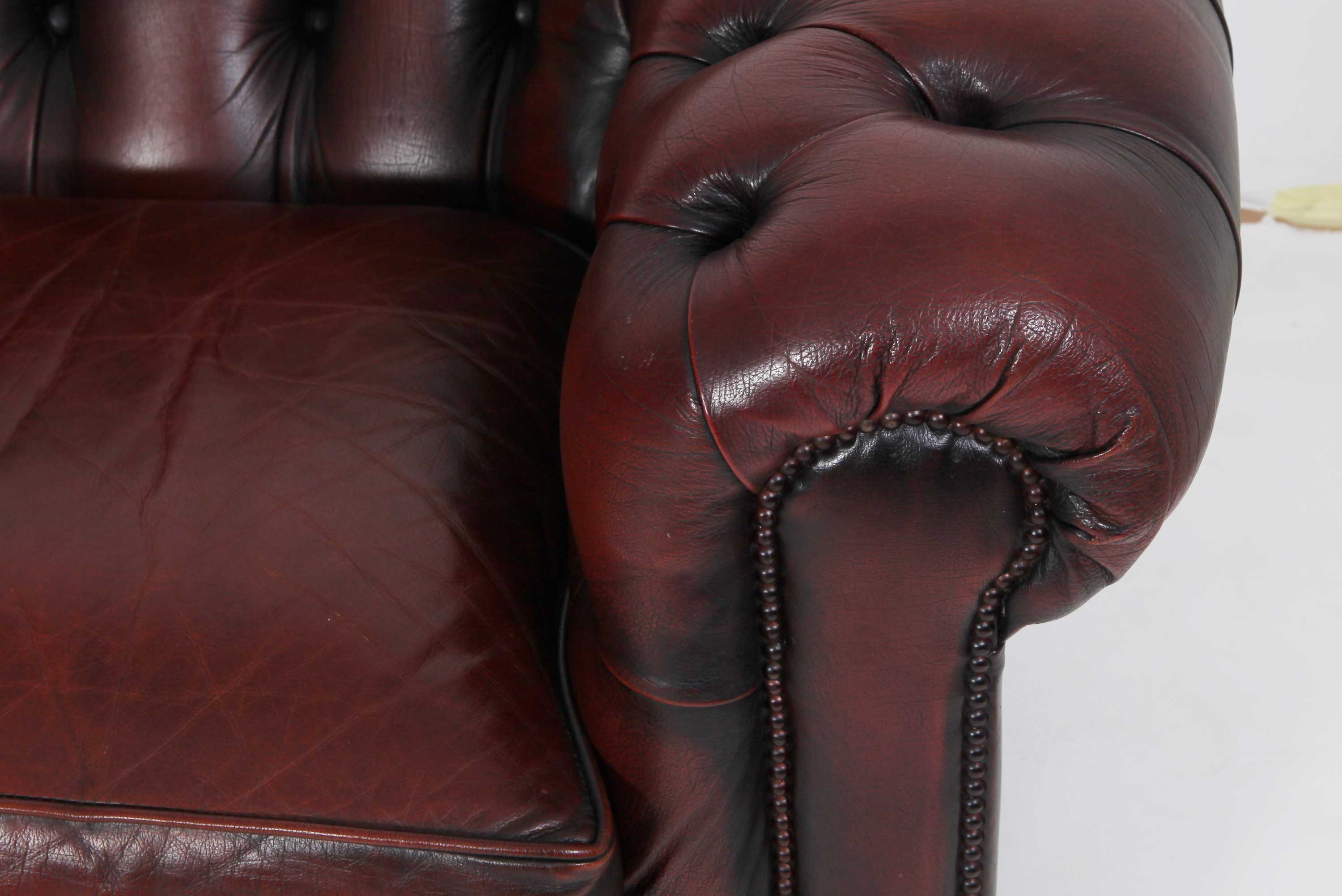 Divano chesterfield 3 posti club marrone vintage originale - Antichità Sale