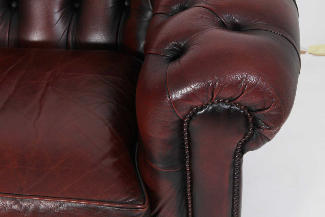 Divano chesterfield 3 posti club marrone vintage originale