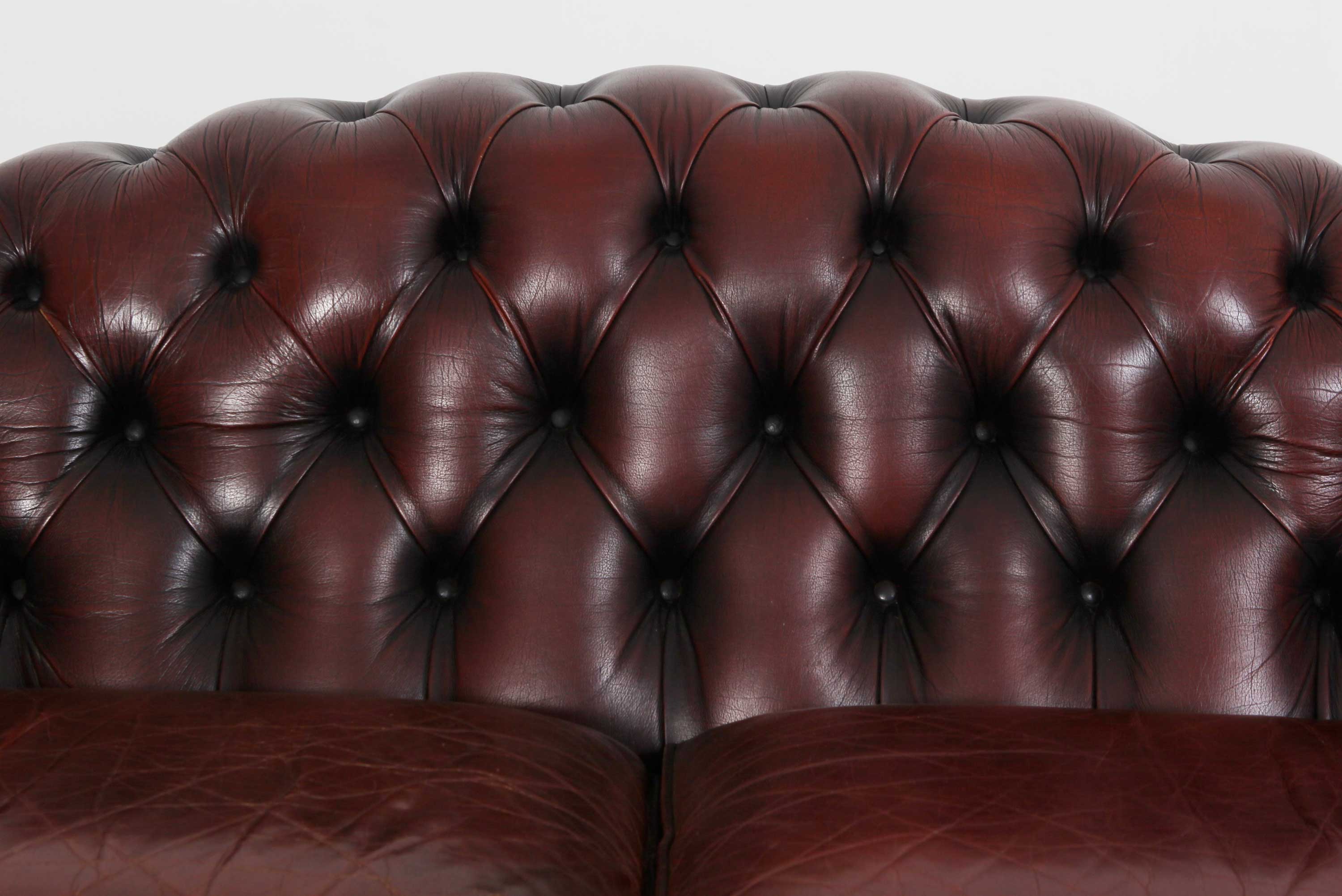 Divano chesterfield 3 posti club marrone vintage originale - Antichità Sale
