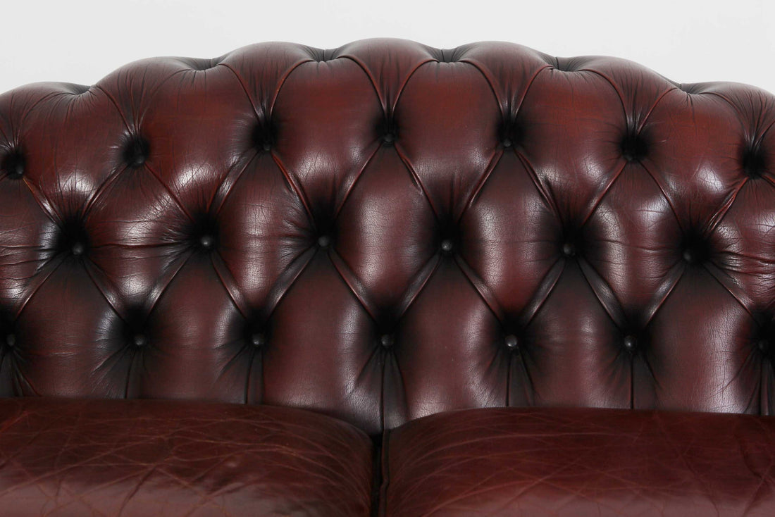 Divano chesterfield 3 posti club marrone vintage originale