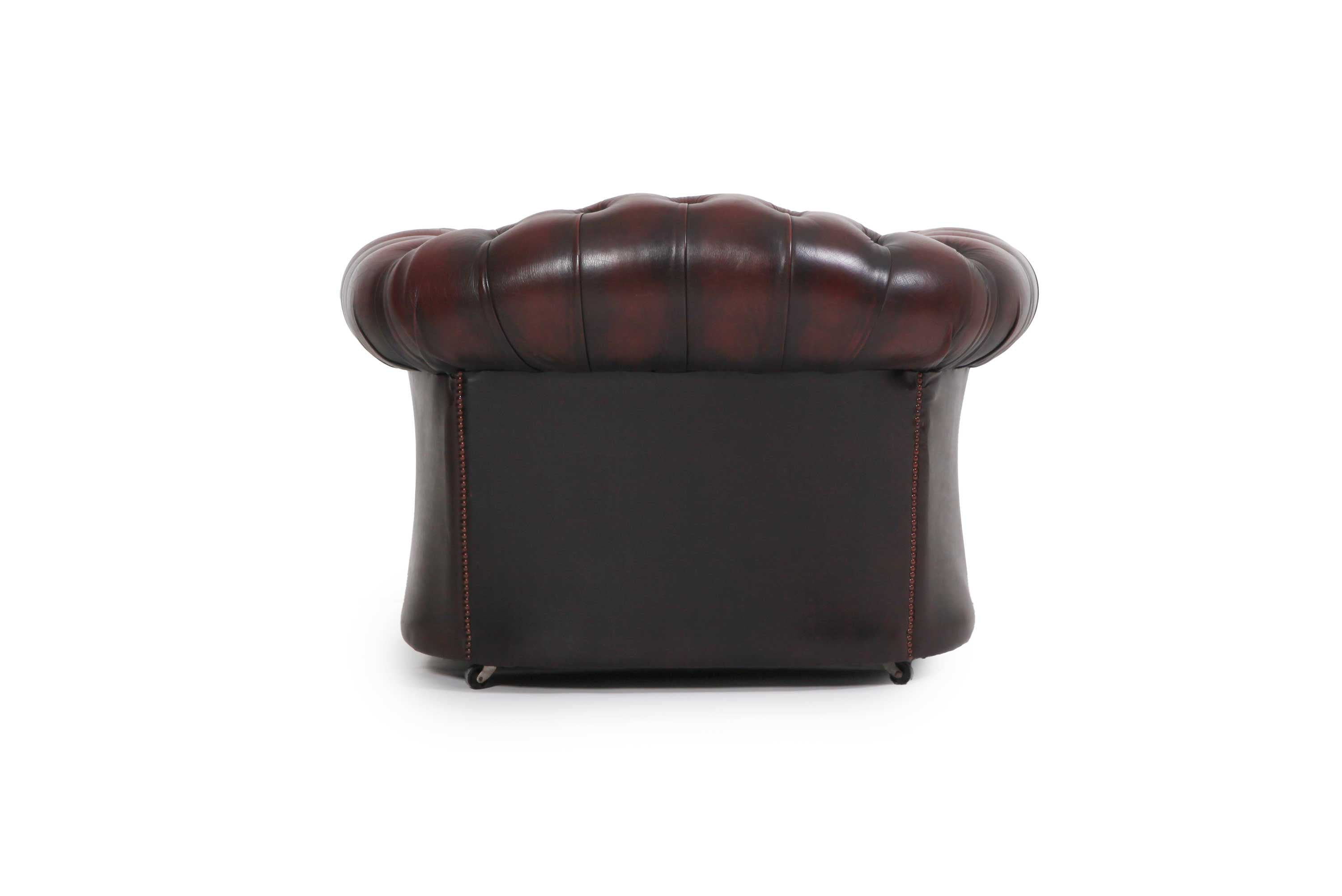 Poltrona chesterfield club marrone vintage originale inglese - Antichità Sale