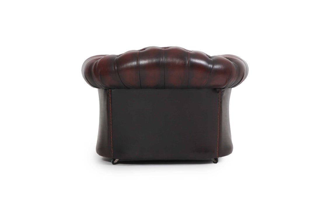 Poltrona chesterfield club marrone vintage originale inglese