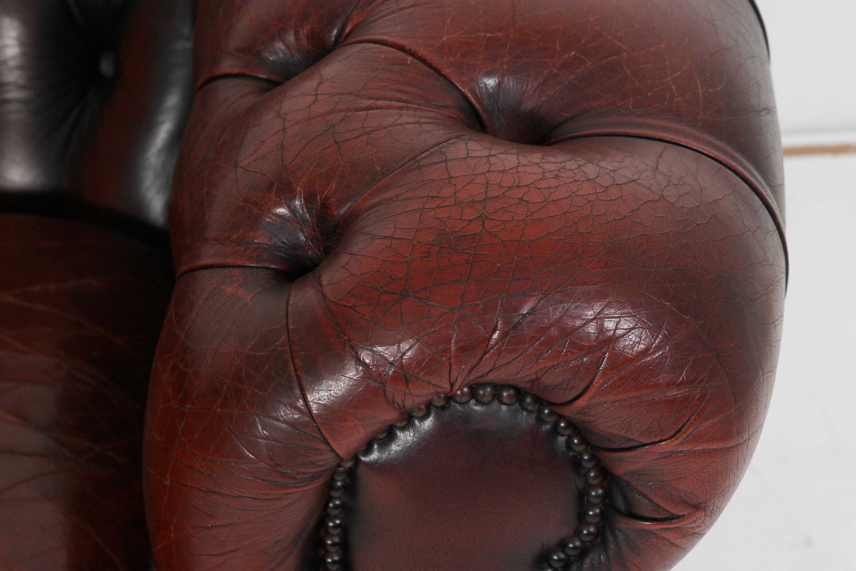 Poltrona chesterfield club marrone vintage originale inglese - Antichità Sale